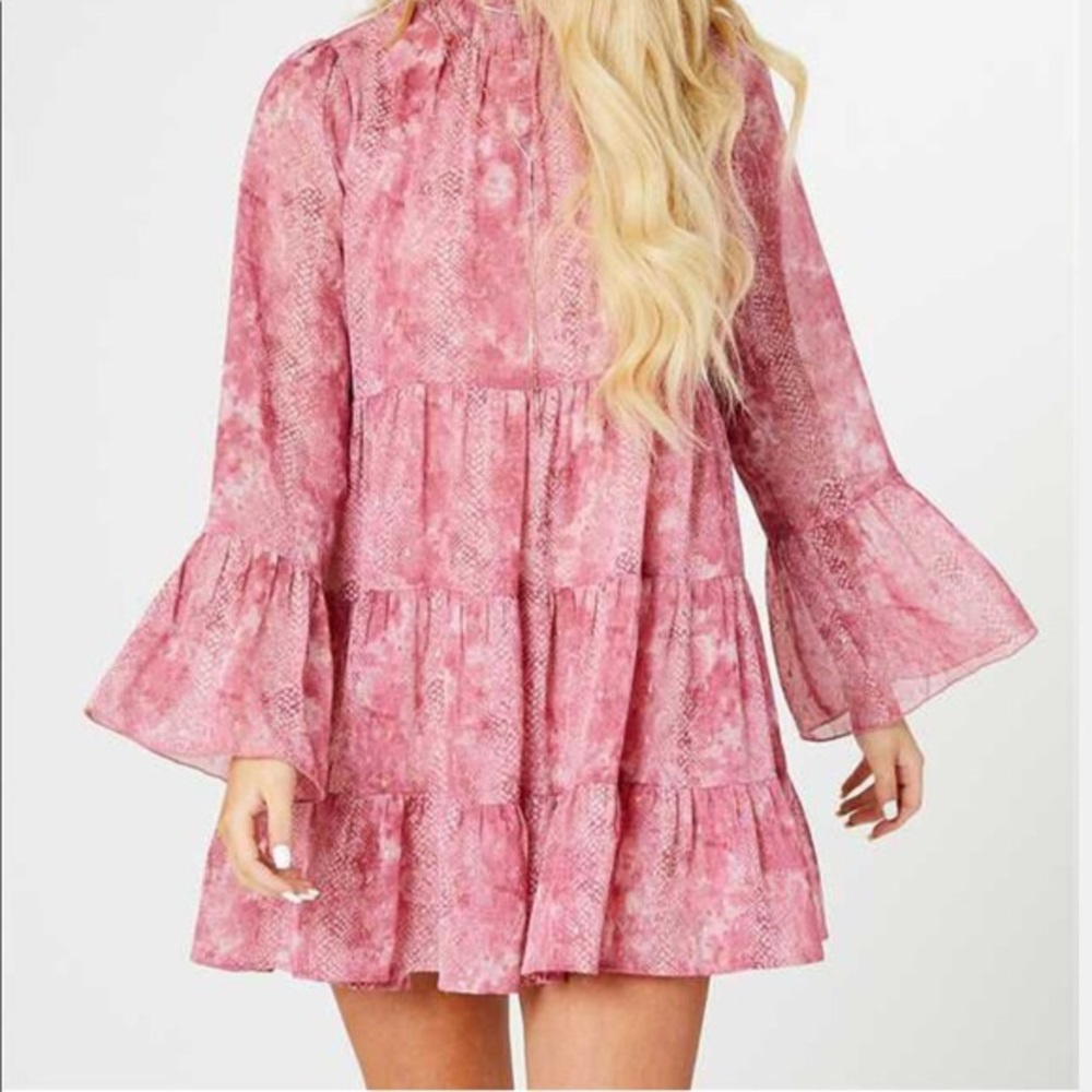 Cream Altar’d State Snake Print Shift Dress